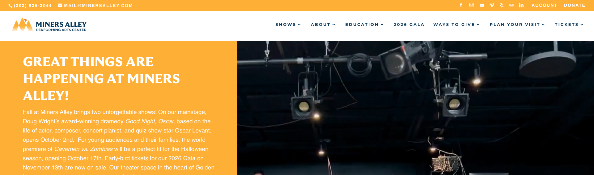 Miners Alley Performing Arts Center website
